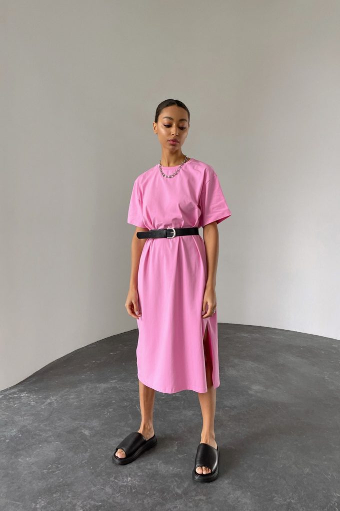 Платье-футболка розовое - THE LACE Фото 81050