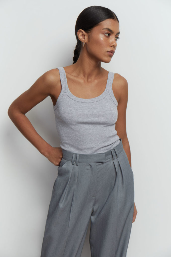 Трикотажна майка сірий меланж - THE LACE photo 135609