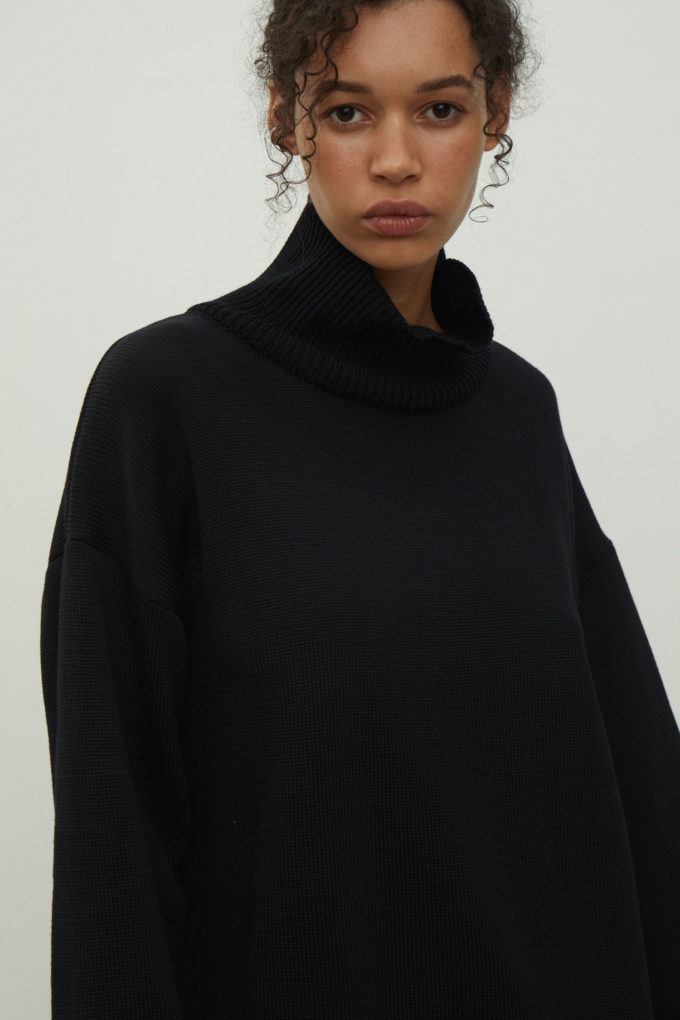 Светр із вовни мериноса з горловиною чорний - THE LACE photo 254718