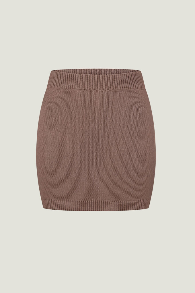 Knitted mini skirt in cappuccino photo 4