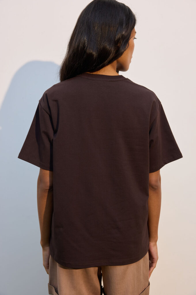 Футболка oversize шоколадна фото 5