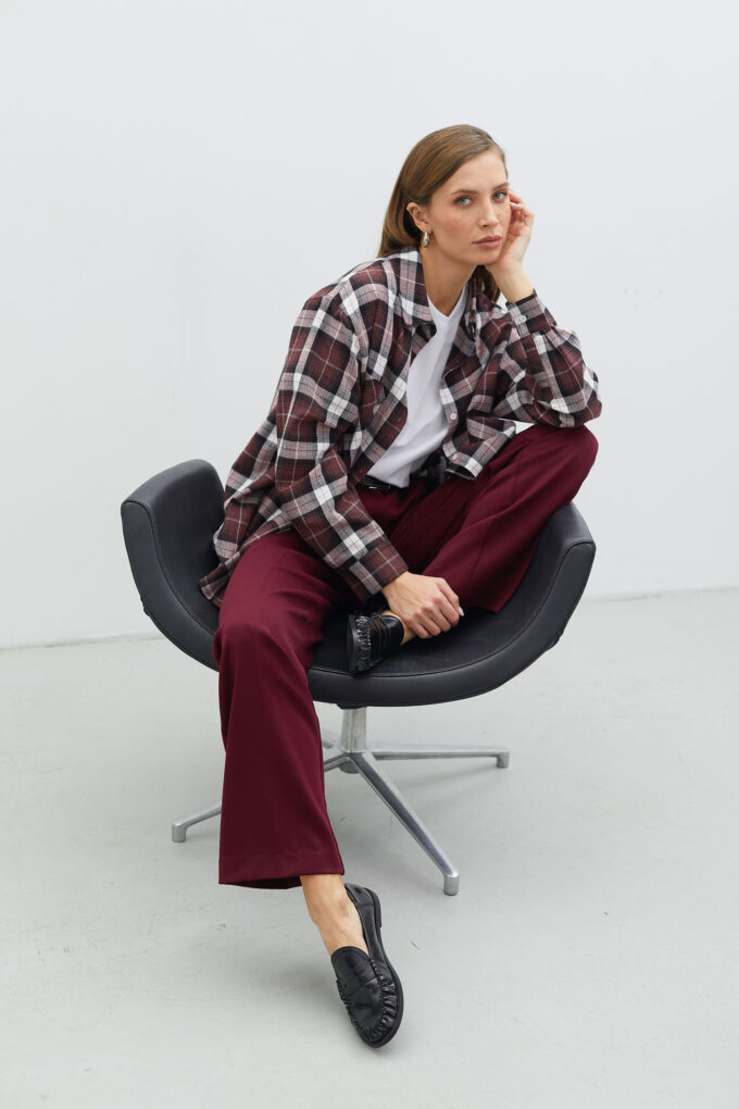 Сорочка з накладною кишенею в клітинку червона - THE LACE Фото 394525