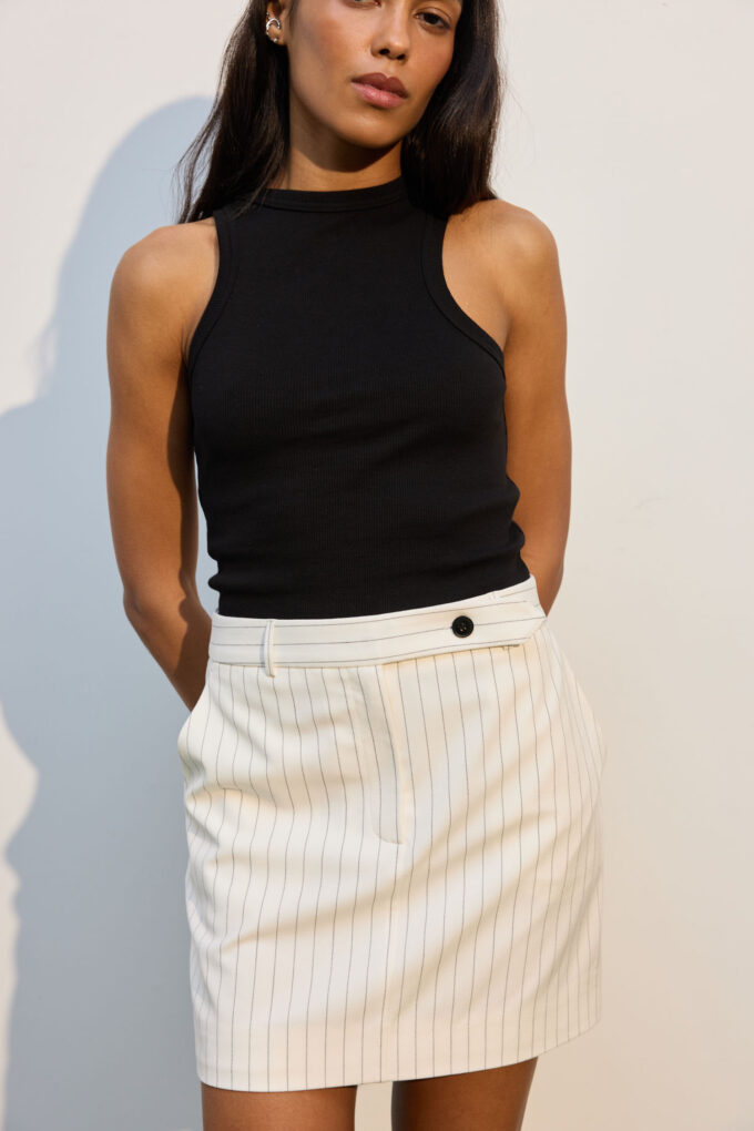 Mini skirt with wide stripes in milk photo 2